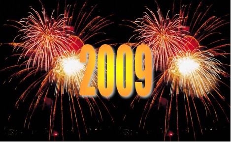 2009 - A picture of fireworks with the words 2009 on it. Personally made.