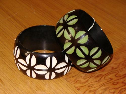 bangles made in india - these are bangles made of resin and painted and carved available on my website.