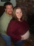 pregnant belly pic - me and my husband with my prego belly