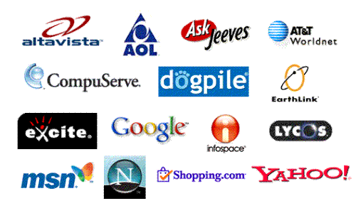Search Engines - Most used search engines logos.