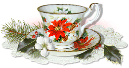 Christmas Teacup and Saucer - Christmas Teacup and Saucer Photo is copyrighted