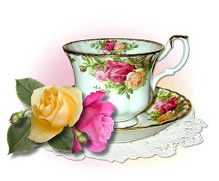 Country Rose Teacup and Saucer - Country Rose Teacup and Saucer Photo is copyrighted