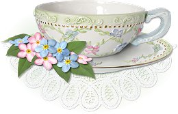 Forget Me Not Teacup and Saucer - Forget Me Not Teacup and Saucer Photo is copyrighted