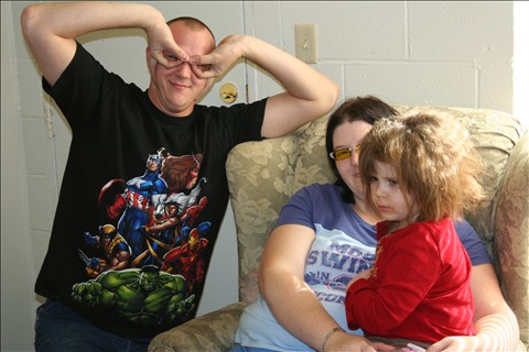 family - me my daughter and my brother