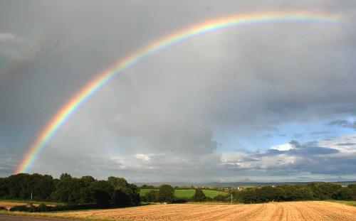 Rainbow while driving - The rainbow is captured in camera while driving backwards...