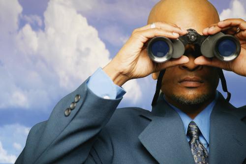 observer - a person observing the world ahead