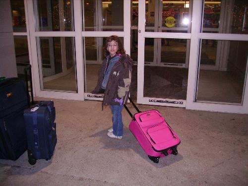 airport time - my daughter at the airport getting ready to go to disney