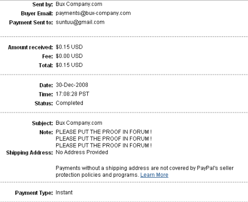 payment proof - proof
