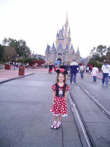 magic kingdom - my daughter in front of the castle at magic kingdom in disney world