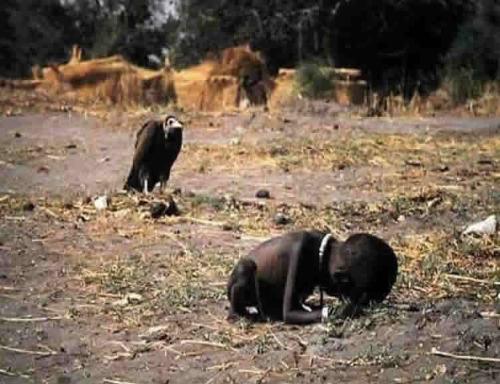 wanting a meal - shot by kevin carter famine in africa
