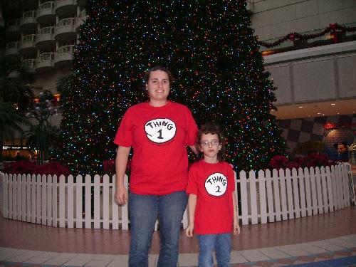 matching shirts - thing one and thing 2 from cat in the hat