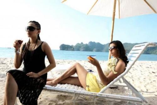 namitha... south indian actress.. - relaxing by the beach..