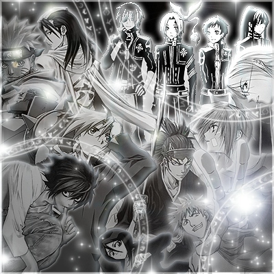 my anime favorite characters - this picture contain some of the most popular anime character there is, from bleach, deathnote, d gray man, naruto vampireknight.etc.