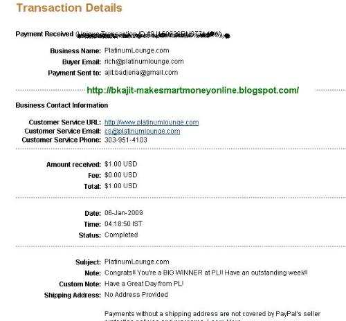 Platinum lounge - got payment
