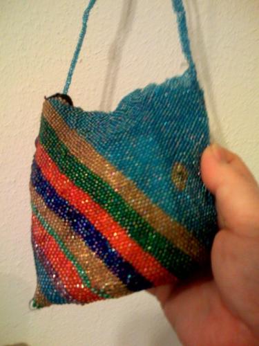 my cell phone bag - I used peyote stitch to make it.