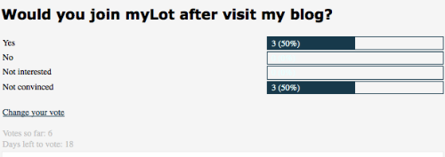 mylot poll - Would you join myLot after visiting my blog poll
