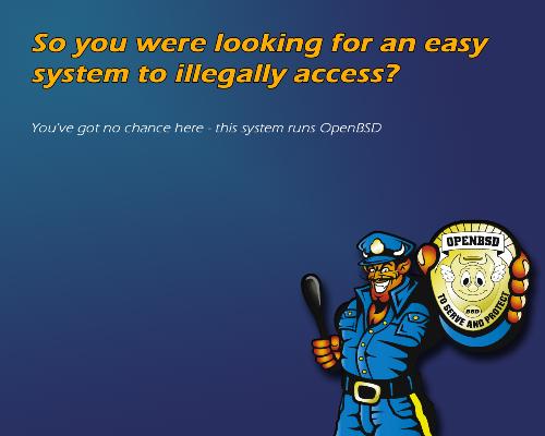 Linux - Openbsd wallpaper describing restricted access.