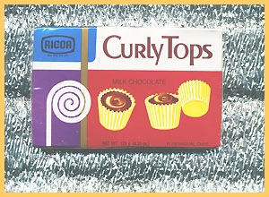 Ricoa Curly Tops Milk Chocolate - Historical Ricoa Curly Tops. Santa's favorite present for kids.