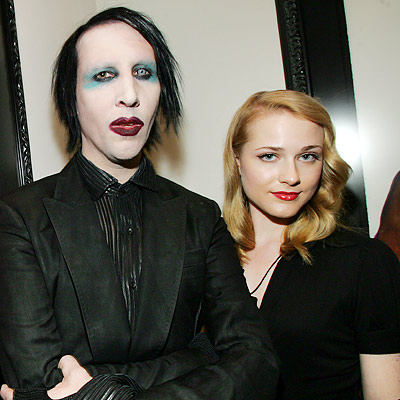 Marilyn Manson with Evan Rachel Wood - odd couple.
