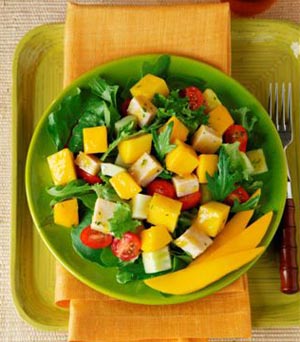 mango salad - salads are very helpful in maintaining proper nutrition. You can put anything in it to make it tasty & nutritive for you.