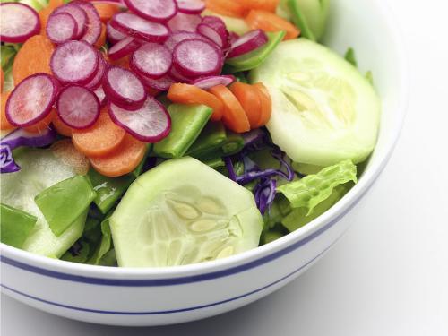 typical indian salad - the recipe of typical indian salad consists of slices of cucumber,carrot,radish & onion with added salt & lemon juice & small pieces of green chilly.