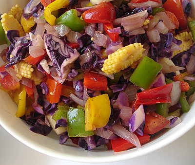 Mixed vegetable salad - The more vegetables you add to your salad...the more its nutritive value increases.but do take care of the taste as you choose the ingredients..