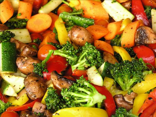 Roasting vegetables - vegetables are a must in everyone's diet. They have all sort of micro nutrients needed by the body. Mixed vegetable curry also tastes great.