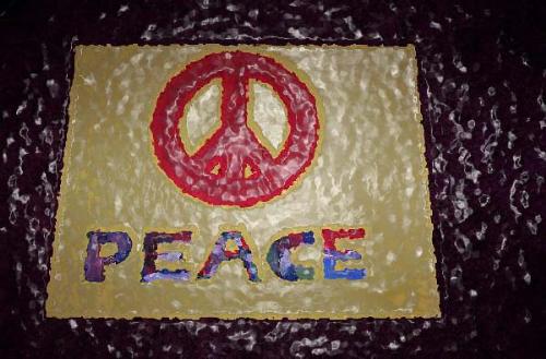Peace - Another edited photo taken of a poster made for a rally for the 3rd Anniversary of the Iraq war.