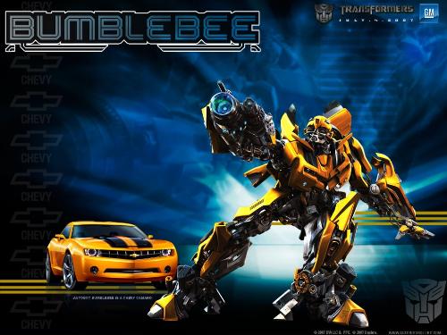 transformers bumblebee - transformers bumblebee and his car chevy camaro