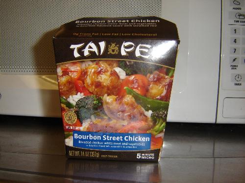Tai Pei Chinese Dinner - This is a picture of a Tai Pei frozen Chinese dinner in a box. They come in a variety of flavors for a good price and they taste really good.