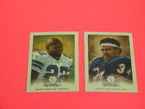 Emmitt Smith and Walter Payton  - Gridiron Kings - Donruss 2002 - A now defunct sports card company.