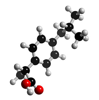 Structure of ibuprofen - Ibuprofen,also known for its antiplatelet property is in the essential drug list published by who.It is approved for over counter use.