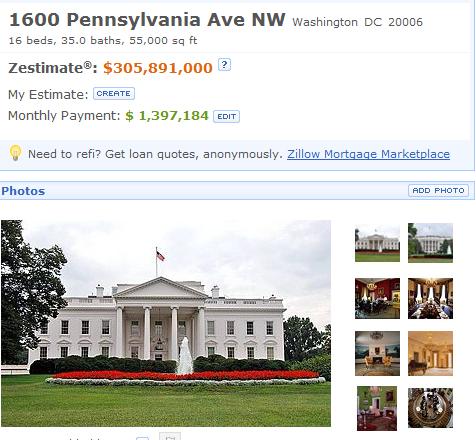 White House - Ever wondered what the presidential digs are valued at? White House - Ever wondered what the presidential digs are valued at?