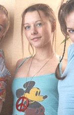 Peace Baby! - I'm in my favorite tank top! It's Mickey Mouse. Also, my favorite necklace. It's really cool! Peace Baby! My friends are in the pic too even though you can't really see them (Lola on the right and Mary on the left).