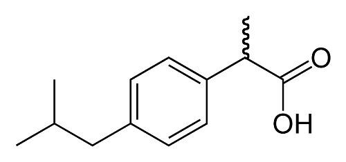 ibuprofen - ibuprofen organic structure