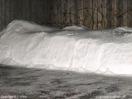 Snow Depth - Almost 3 feet on the ground from the snowblower in most areas now.