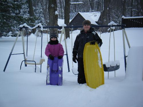 my kids sledding - sledding on sunday