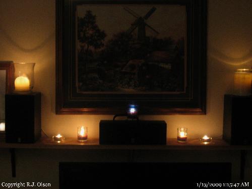 Candle Light - I burn anywhere from 2 to 10 candles at a time almost daily.