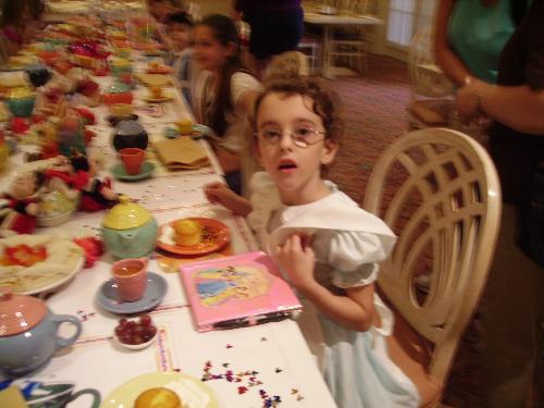 tea party - my daughter at the disney's alice in wonderland tea party