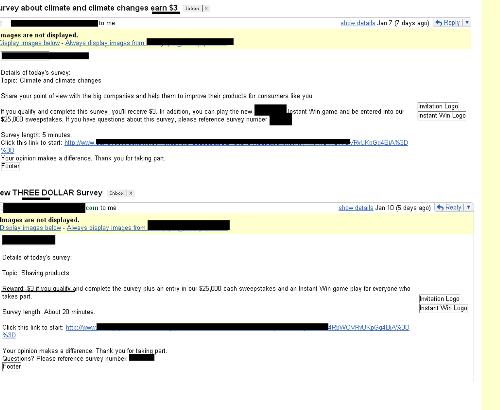 Another - These are some samples i got in my mail box in last 10 days and I made around 20$ from just one website in last 10days. Interesting people can take my plan from my blog.