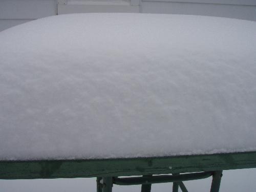 snow,snow,snow - snow on my patio table