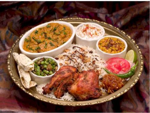 indian platter - mughlai and west indian traditional platter