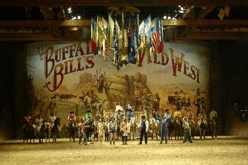 Buffalo Bill&#039;s Wild West Show - A moment in Buffalo Bill&#039;s Wild West Show (La Legende de Buffalo Bill) Disney Village, Disneyland Paris France.