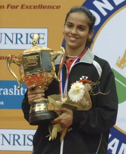 Saina Nehwal - Saina with the trophy