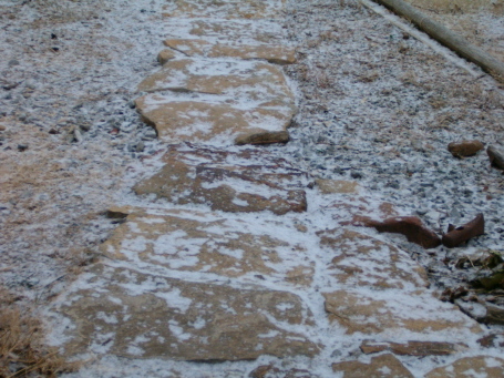 snow on sidewalk - This was the snow that fell on our sidewalk...