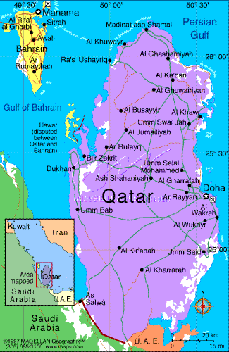 Qatar map - qatar in seconds