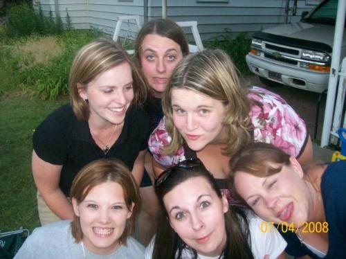 girls - 4th of July pic in 2008~ bunch of us acting like bumble bee's!