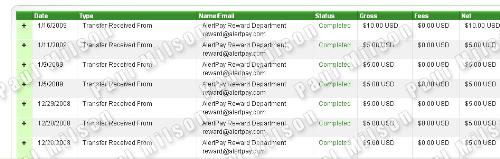 AlertPay reward - I have recieved $40 in the last 4 weeks from the AlertPay reward department:)
