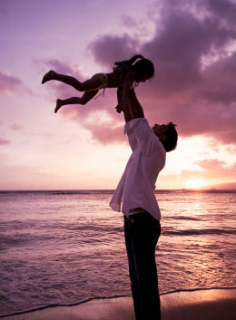 child & father - parenting is not all about love. Its about a mixture of love,discipline,guidance & ethics.