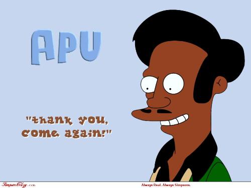 Picture of Apu - This is a picture of Apu, owner of the Kwik Mart